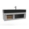 Castello Usa Nile 48" Wall Mounted Gray Vanity With Black Top And Brushed Nickel Handles CB-MC-48G-BN-2053-BL - alternate 5